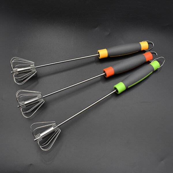 Stainless Steel Egg Whisk Hand Pressure Egg Beater Durable Kitchen Tools 1 Pc